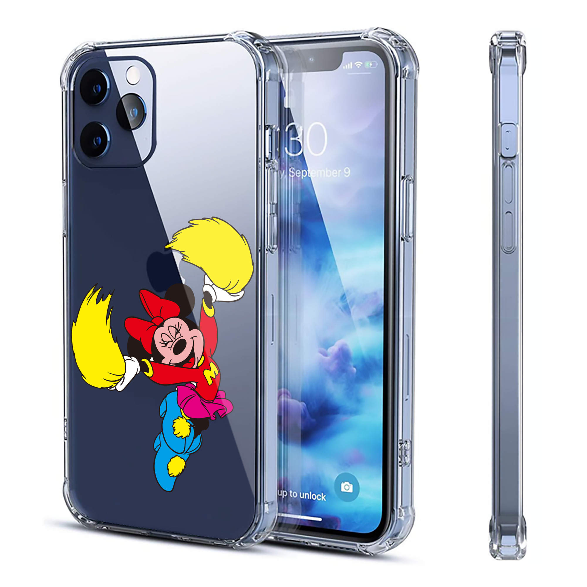 （画像用） ミッキーマウス Mickey Mouse 【iPhone 12シリーズ対応】透明スマホケース（クリアソフトケース）